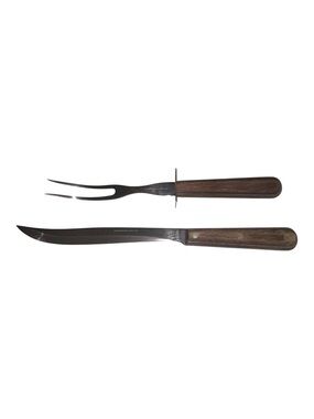 Westmorland 644 Carving Knife Fork Set Stainless Steel Wood Handle Vintage Japan